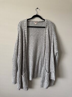 Mossimo Supply Co. Light Gray Open-Front Chunky Knit Cardigan